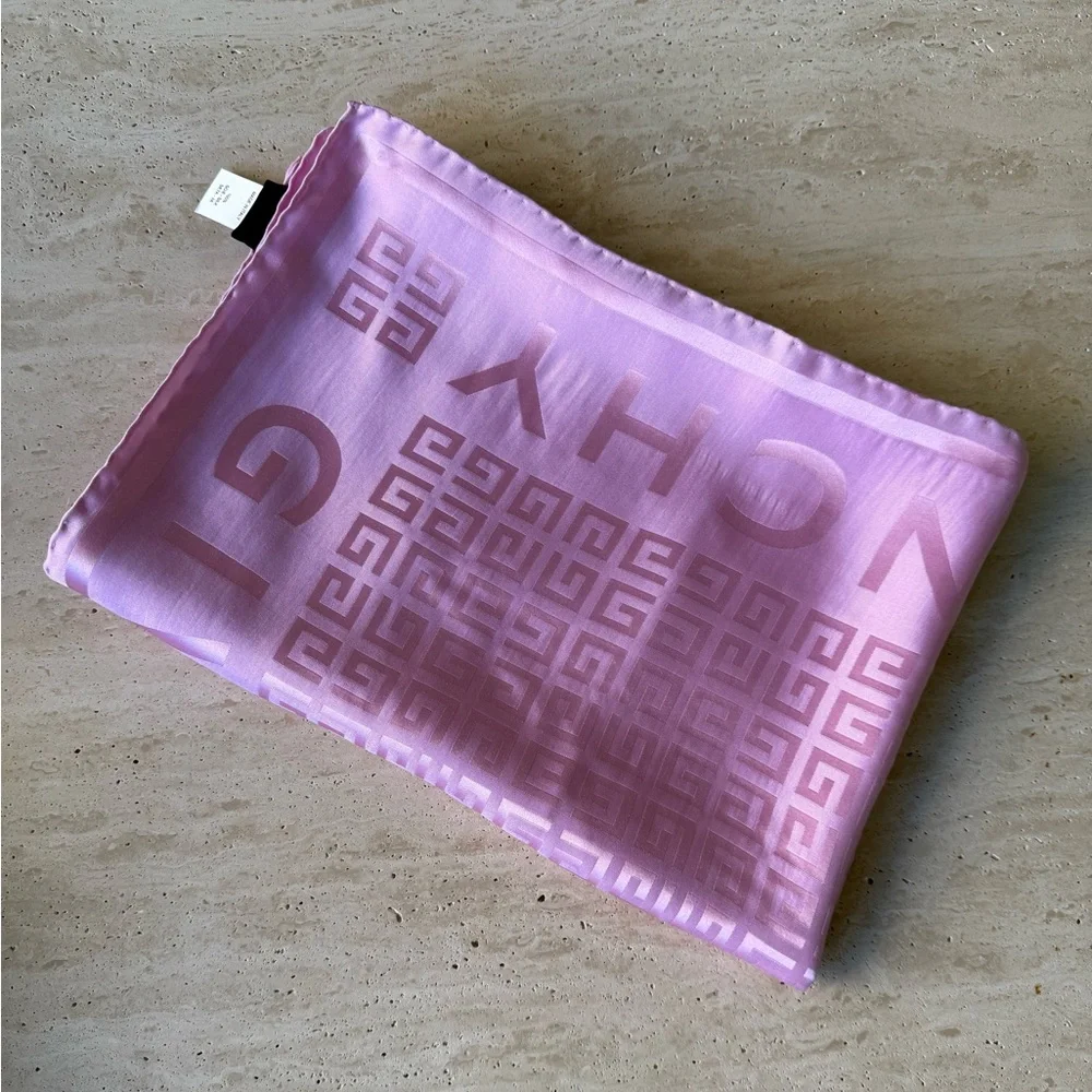 New Givenchy Silk Pink Large Scarf/Shawl